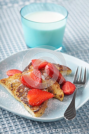 French toasts with strawberry Stock Photo