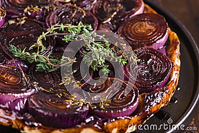 French traditional rustic onion Tarte tatin Stock Photo