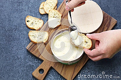 French vacherin mont d`or cheese Stock Photo