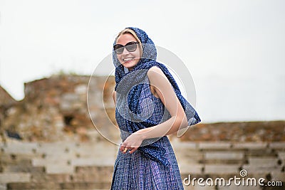 French woman in Cannes, at Le Suquet Stock Photo