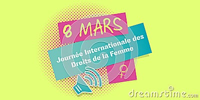 French women rights day banner Vector Illustration