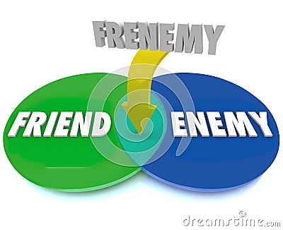 Frenemy Venn Digram Friend Becomes Enemy Stock Photo