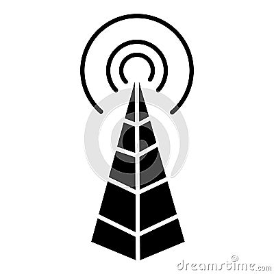 Frequency antenna - radio tower icon, vector illustration, black sign Vector Illustration