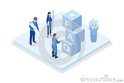 Frequency asked questions and helpdesk, Customer support concept, Vector Illustration