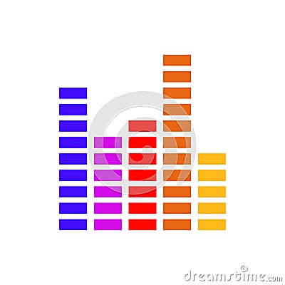 Frequency equalizer vector illustration sound volume wave audio voice bar for your web site design, logo, app, UI. Vector Illustration