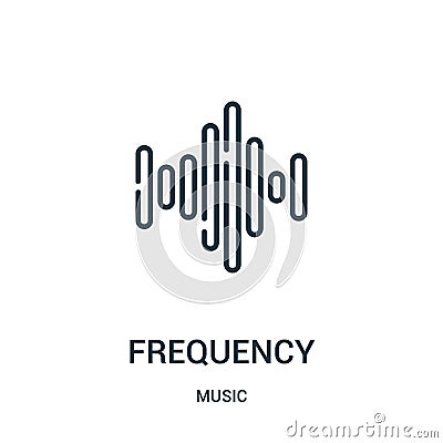 frequency icon vector from music collection. Thin line frequency outline icon vector illustration Vector Illustration