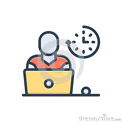 Color illustration icon for Frequent, work and employee Vector Illustration