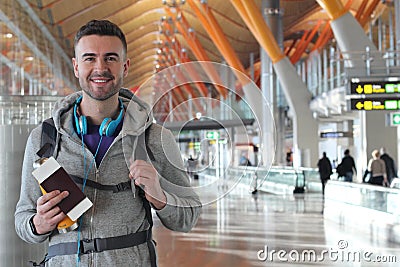 Frequent traveler ready to take off Stock Photo