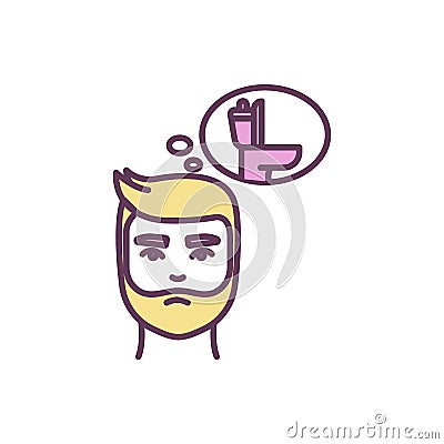 Frequent urination in men RGB color icon Vector Illustration