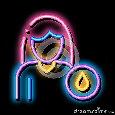 Frequent Urination Symptomp Pregnancy neon glow icon illustration Vector Illustration