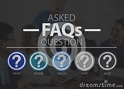 Frequently Asked Questions Asking Reply Response Concept Stock Photo