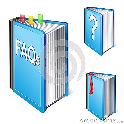 Frequently Asked Questions Book Vector Illustration