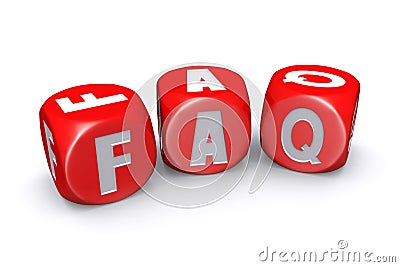 Frequently asked questions dices Stock Photo