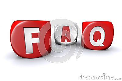 Frequently asked questions dices Stock Photo
