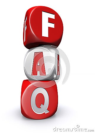 Frequently asked questions dices Stock Photo