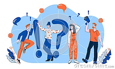 Frequently asked questions or FAQ illustration flat cartoon vector illustration. Vector Illustration