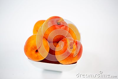 Fresch apricots on white background Stock Photo