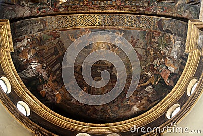 Fresco in Basilica Santa Maria della Steccata, Parma Editorial Stock Photo