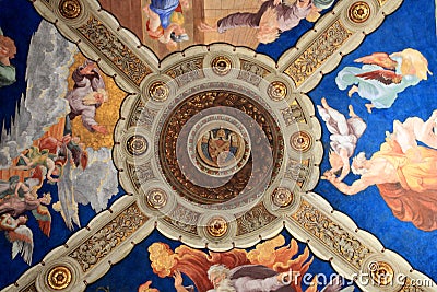 Fresco ceiling in Vatican museum, Rome, Italy Editorial Stock Photo