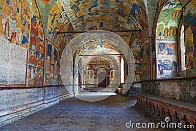 Fresco Church of St. John the Baptist in Yaroslavl. Editorial Stock Photo
