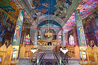 Fresco at Greek Orthodox monastery Stock Photo