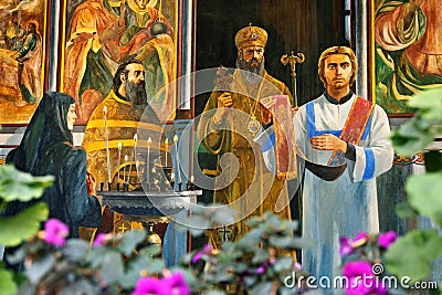 Fresco in monastery Editorial Stock Photo