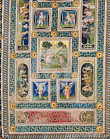 Fresco in Piccolomini Library, Siena Editorial Stock Photo