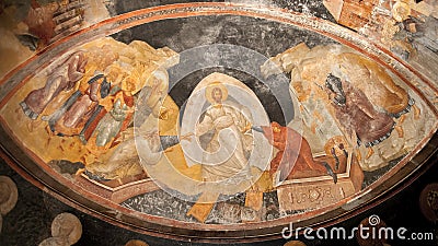 Jesus, Adam and Eve Fresco In Kariye Museum, Istanbul Editorial Stock Photo