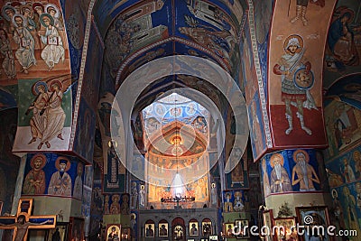 The frescoes in the Orthodox church in Tbilisi city, Georgia Editorial Stock Photo