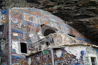 Frescoes in Sumela Cloister near Trabzon Editorial Stock Photo