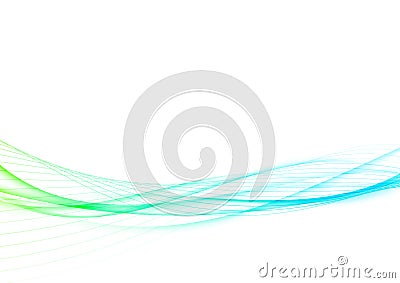 Fresh abstract soft bright swoosh spring wave wibes. Green color Vector Illustration