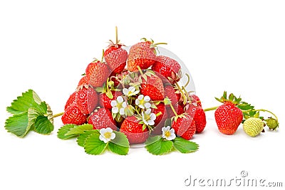 Fresh appetizing strawberries on white Stock Photo