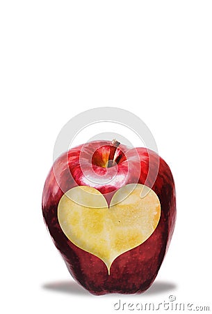 fresh Apple Heart Stock Photo