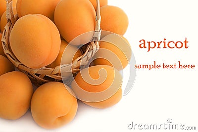 Fresh apricots on white background Stock Photo