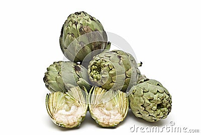 Fresh artichokes. Stock Photo