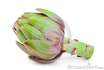 Fresh Artichokes isolated on white background closeup Stock Photo