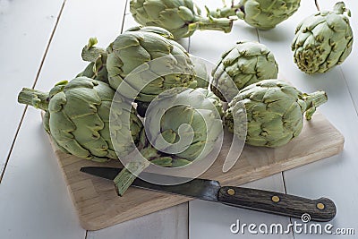 Fresh artichokes to cook Stock Photo