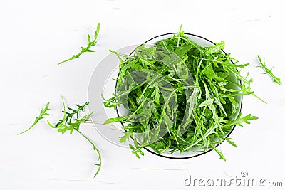 Fresh arugula or rocket leaves salad, rucola Stock Photo