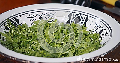 Fresh Arugula Salad Heathy Food. Stock Photo