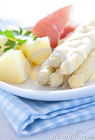 Fresh asparagus meal Stock Photo