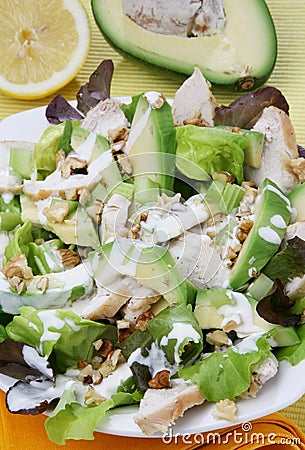 Fresh avocado salad Stock Photo