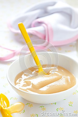 Fresh baby food Stock Photo