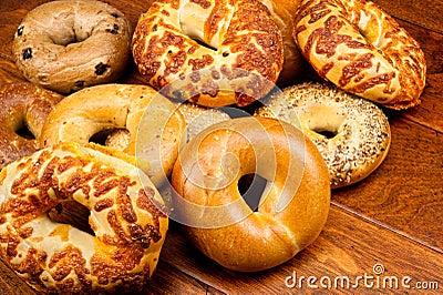 Fresh bagels Stock Photo