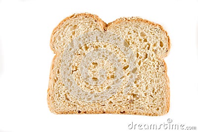 Fresh baked bread sliced isolated over white backg Stock Photo