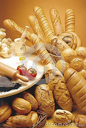 Fresh baked breads Stock Photo