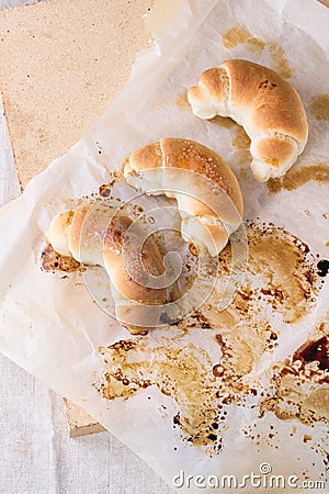 Fresh baked crescent rolls Stock Photo