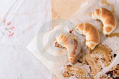 Fresh baked crescent rolls Stock Photo