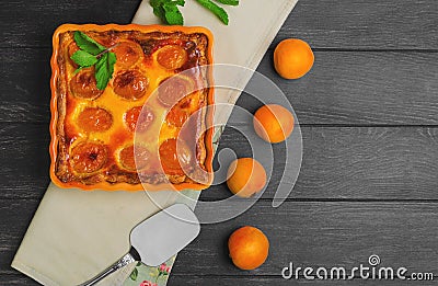 Fresh baked fruit pie tart with apricot Stock Photo