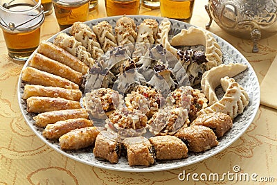 Fresh baked Moroccan cookies Stock Photo