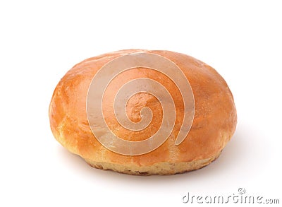 Fresh baked round wheat bun Stock Photo